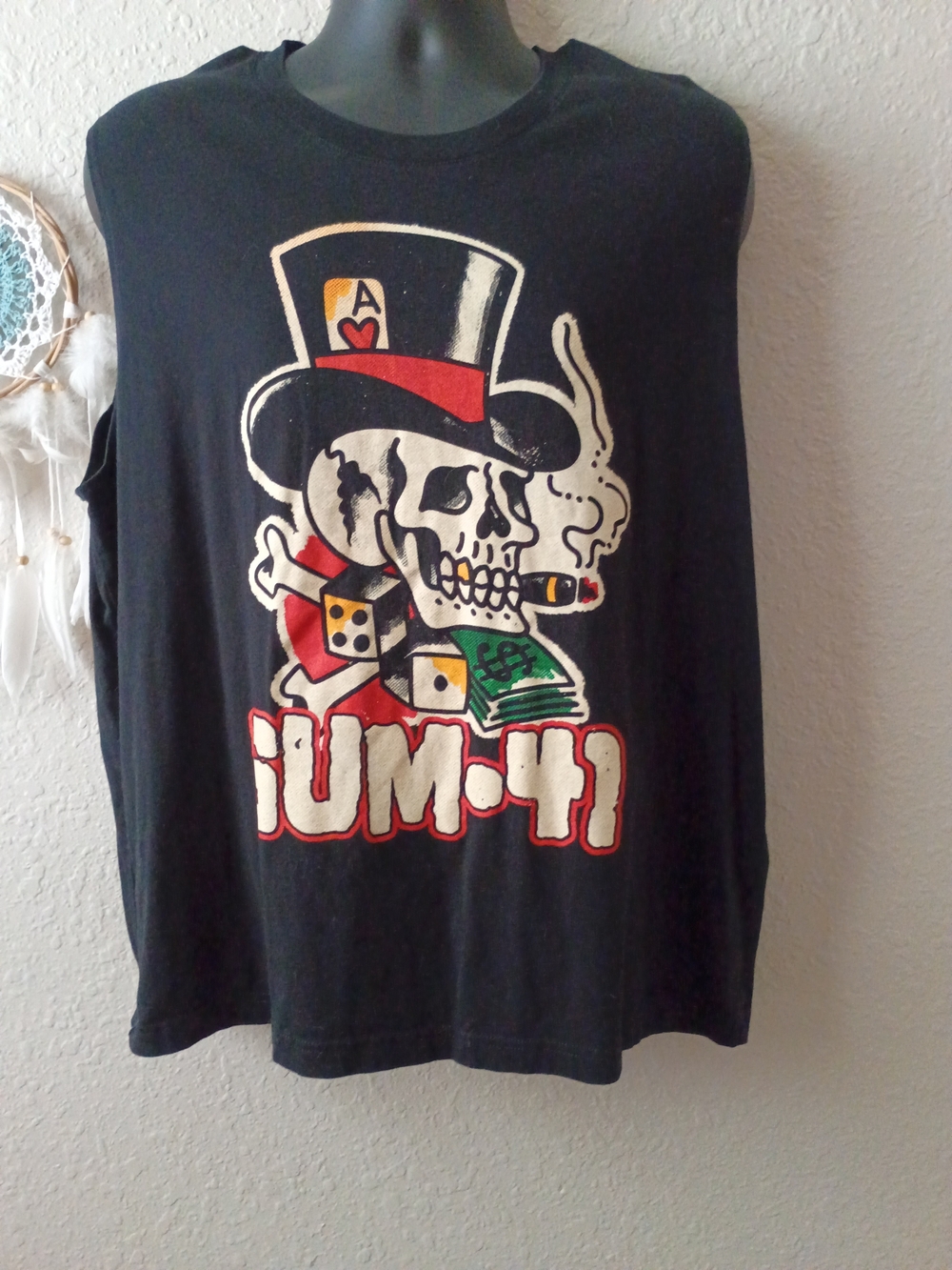 Bella Canvas Black Tank with Colorful Skull & Top Hat Band Tee
